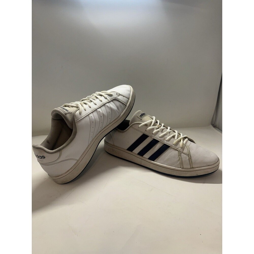 Adidas Grand Court Men's Size 12 Sneakers White Blue Stripe